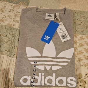 Adidas Gray Tee with White Logo